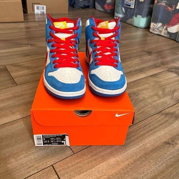 Nike Dunk High Pro SB Doraemon Athletic Sneaker Men 9 Blue/Red Suede- NEW IN BOX - Picture 3 of 7